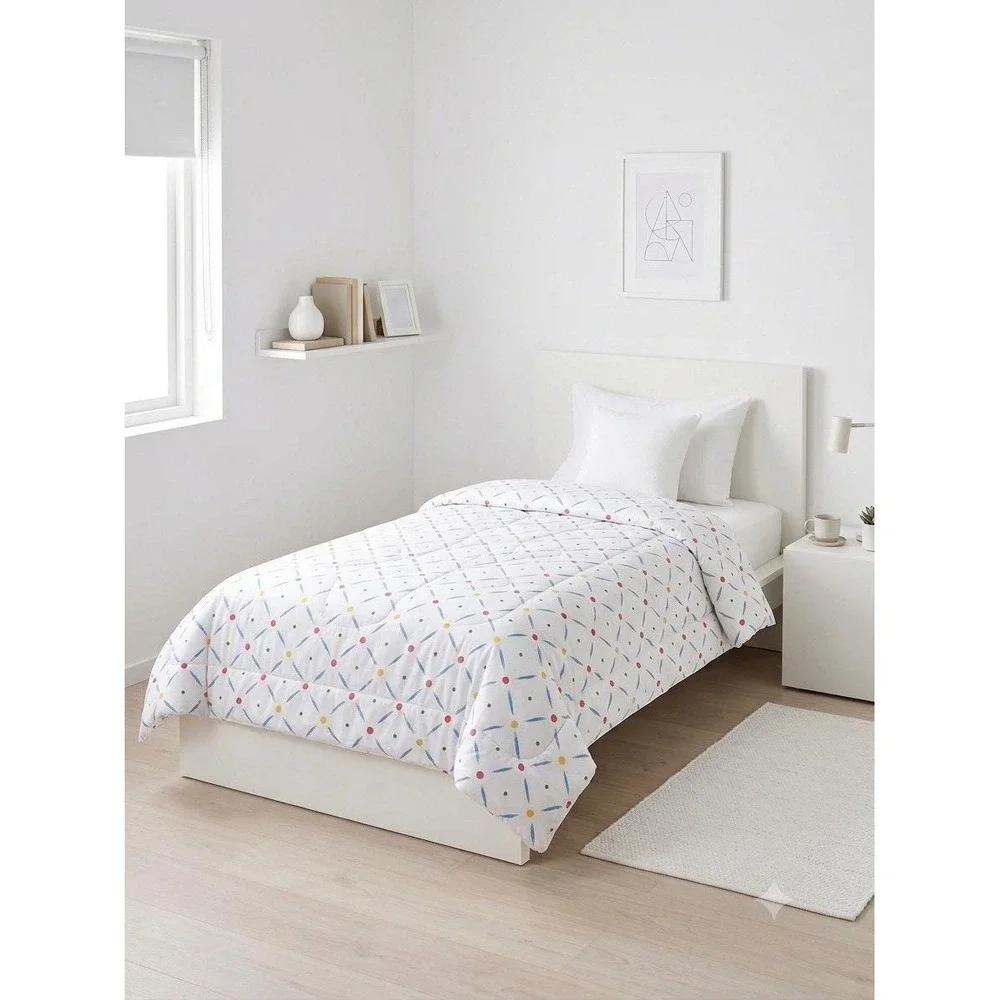 Vintage 1980s Marimekko Snow Flower Comforter Twin Iconic Quilted Blanket USA
